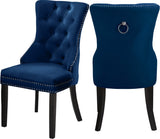 Nikki Velvet / Engineered Wood / Metal / Foam Contemporary Navy Velvet Dining Chair - 23" W x 23" D x 40" H