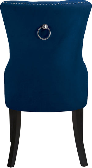 Nikki Velvet / Engineered Wood / Metal / Foam Contemporary Navy Velvet Dining Chair - 23" W x 23" D x 40" H