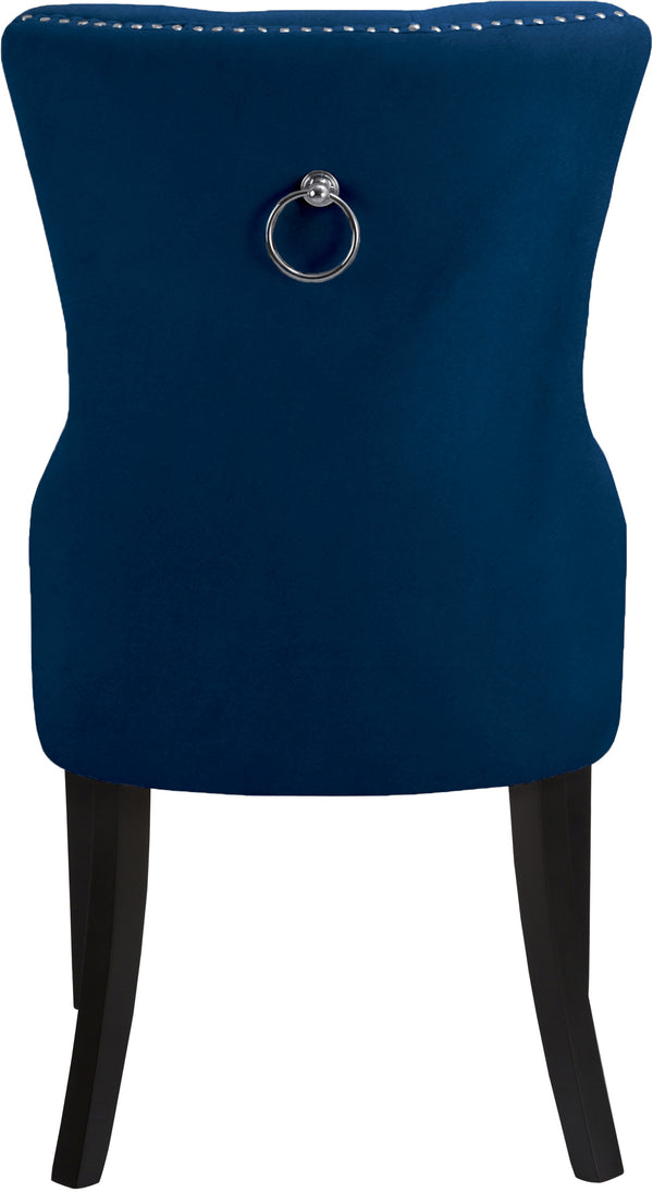 Nikki Velvet / Engineered Wood / Metal / Foam Contemporary Navy Velvet Dining Chair - 23" W x 23" D x 40" H