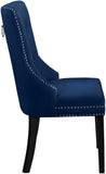 Nikki Velvet / Engineered Wood / Metal / Foam Contemporary Navy Velvet Dining Chair - 23" W x 23" D x 40" H