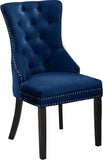 Nikki Velvet / Engineered Wood / Metal / Foam Contemporary Navy Velvet Dining Chair - 23" W x 23" D x 40" H