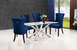 Nikki Velvet / Engineered Wood / Metal / Foam Contemporary Navy Velvet Dining Chair - 23" W x 23" D x 40" H