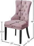 Nikki Velvet / Engineered Wood / Metal / Foam Contemporary Pink Velvet Dining Chair - 23" W x 23" D x 40" H