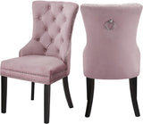 Nikki Velvet / Engineered Wood / Metal / Foam Contemporary Pink Velvet Dining Chair - 23" W x 23" D x 40" H