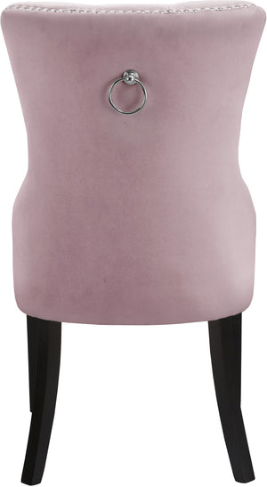Nikki Velvet / Engineered Wood / Metal / Foam Contemporary Pink Velvet Dining Chair - 23" W x 23" D x 40" H