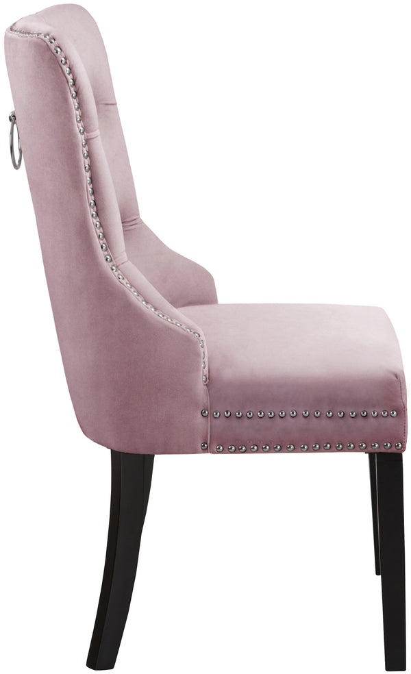 Nikki Velvet / Engineered Wood / Metal / Foam Contemporary Pink Velvet Dining Chair - 23" W x 23" D x 40" H