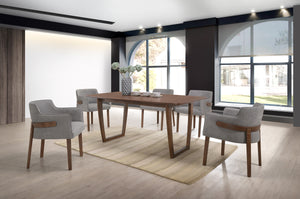 VIG Furniture Modrest Jordan Modern Walnut & Grey Dining Set VGMAJORDAN-SET-2