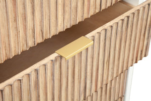 Larsen Chest - Elegant White Mahogany Design with Gold Accents, Felt Lined Drawer & Smooth Glides