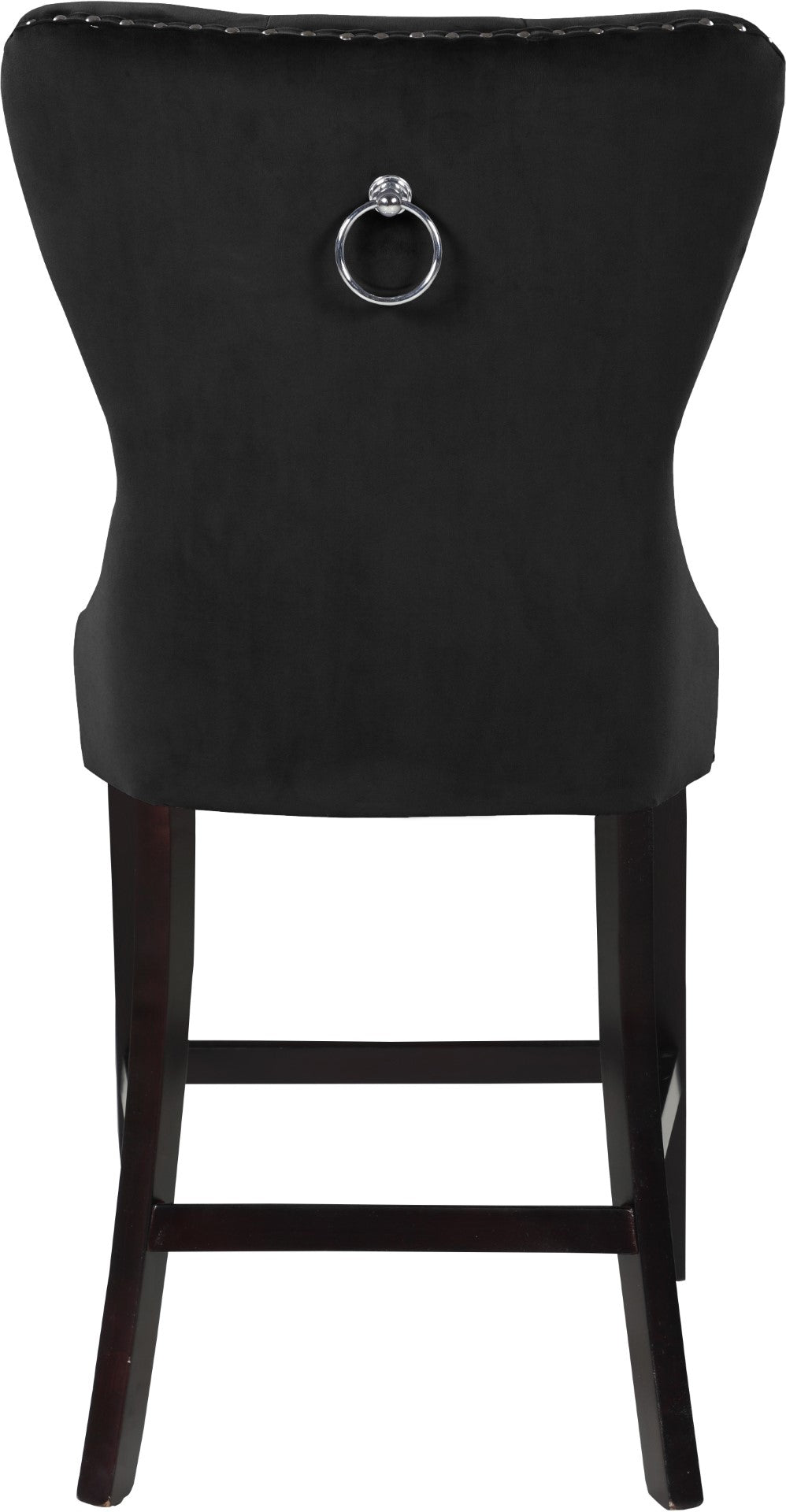 Nikki Velvet / Engineered Wood / Metal / Foam Contemporary Black Velvet Stool - 21" W x 24.5" D x 43" H