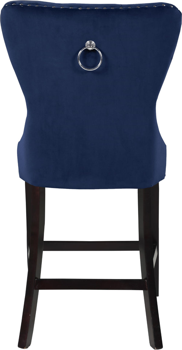 Nikki Velvet / Engineered Wood / Metal / Foam Contemporary Navy Velvet Stool - 21" W x 24.5" D x 43" H
