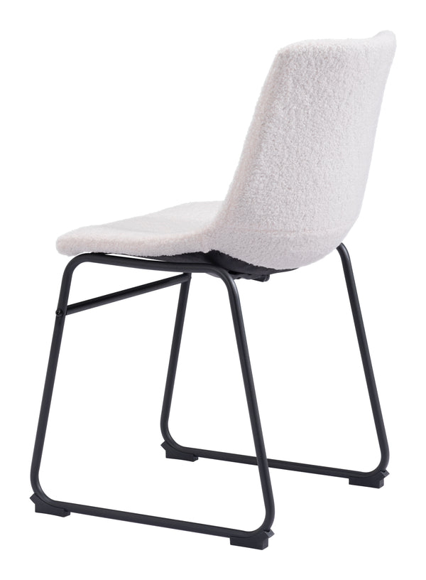 Zuo Modern Smart 100% Polyester, Plywood, Steel Transitional Commercial Grade Dining Chair Set - Set of 2 Ivory, Black 100% Polyester, Plywood, Steel