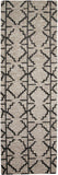 Enzo Minimalist Natural Wool Rug, Warm Taupe/Black, 2ft - 6in x 8ft, Runner