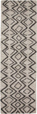 Enzo Minimalist Diamond Wool Rug, Warm Taupe/Black, 2ft-6in x 8ft, Runner