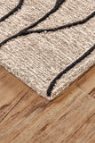 Enzo Minimalist Abstract Wool Area Rug, Warm Taupe/Black, 9ft-6in x 13ft-6in