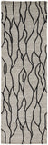 Enzo Minimalist Abstract Wool Rug, Warm Taupe/Black, 2ft - 6in x 8ft, Runner