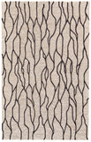 Enzo Minimalist Abstract Wool Area Rug, Warm Taupe/Black, 9ft-6in x 13ft-6in