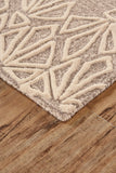 Enzo Minimalist Geo Floral Wool Area Rug, Warm Taupe/Ivory, 9ft-6in x 13ft-6in
