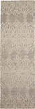 Enzo Minimalist Geo Floral Wool Rug, Warm Taupe/Ivory, 2ft - 6in x 8ft, Runner