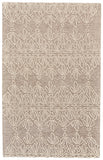 Enzo Minimalist Geo Floral Wool Area Rug, Warm Taupe/Ivory, 9ft-6in x 13ft-6in