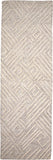 Enzo Minimalist Maze Wool Rug, Ivory/Natural Tan, 2ft - 6in x 8ft, Runner