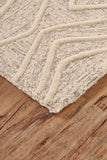 Enzo Modern Minimalist Wool Area Rug, Ivory/Natural Tan, 9ft-6in x 13ft-6in