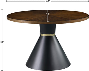 Sheridan Ashburl Veneer / MDF / Iron Contemporary Brown Wood Dining Table - 48" W x 48" D x 30" H