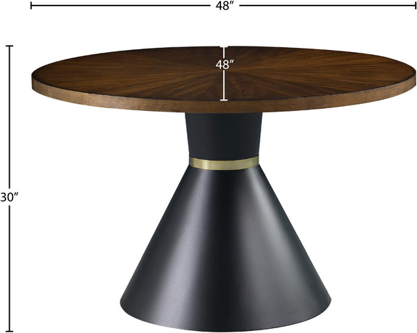 Sheridan Ashburl Veneer / MDF / Iron Contemporary Brown Wood Dining Table - 48" W x 48" D x 30" H