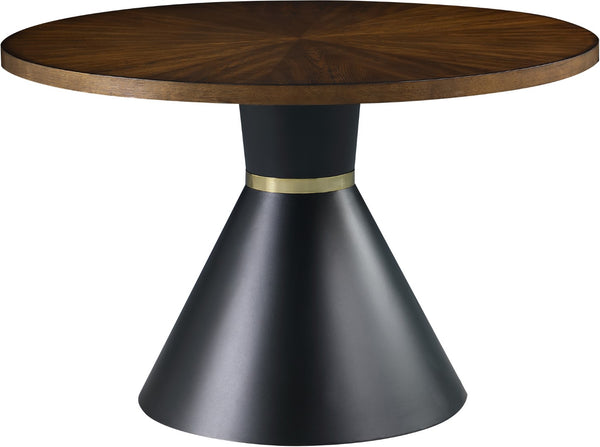 Sheridan Ashburl Veneer / MDF / Iron Contemporary Brown Wood Dining Table - 48" W x 48" D x 30" H