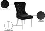 Carmen Velvet / Engineered Wood / Metal / Foam Contemporary Black Velvet Dining Chair - 21.5" W x 27" D x 39.5" H