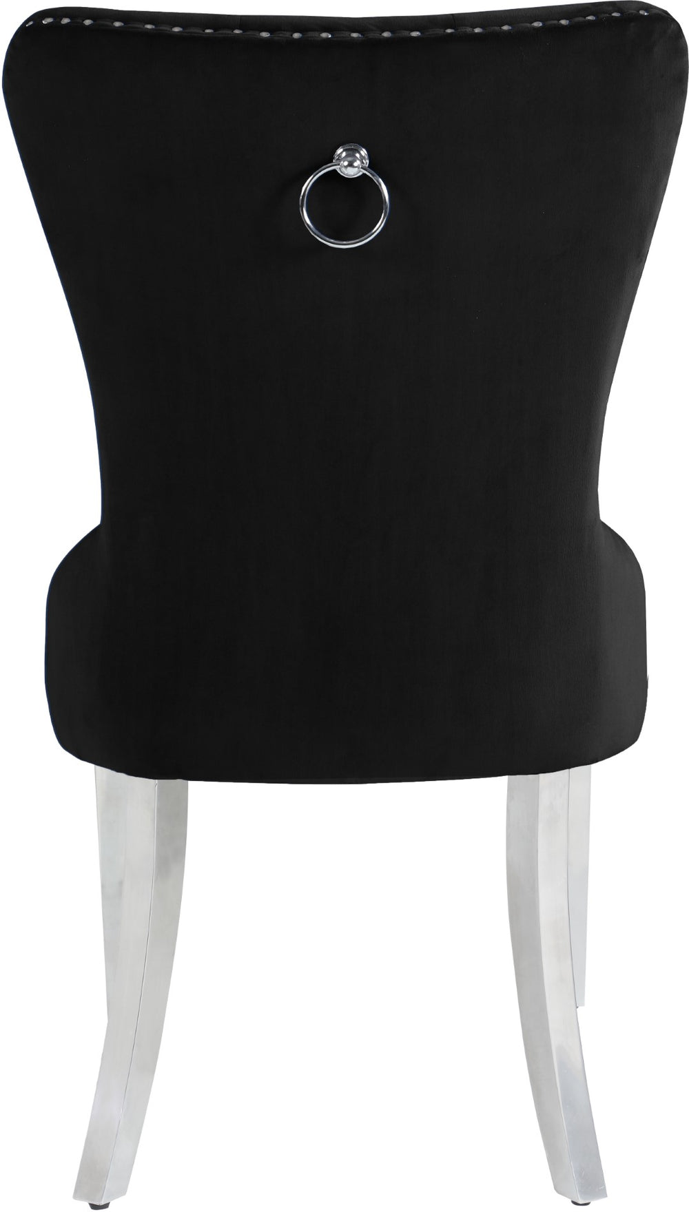 Carmen Velvet / Engineered Wood / Metal / Foam Contemporary Black Velvet Dining Chair - 21.5" W x 27" D x 39.5" H