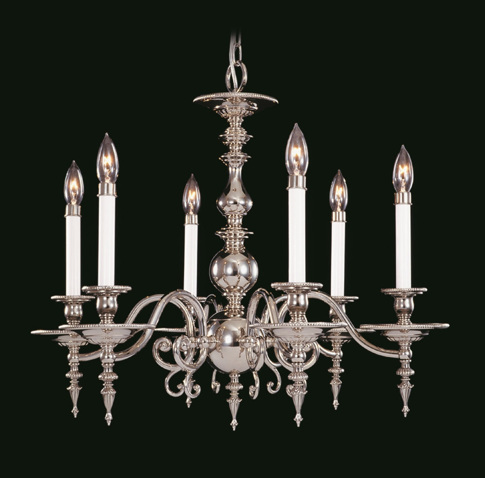 6-Light Polished Silver Kensington Dining Chandelier