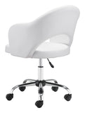 English Elm EE2720 100% Polyurethane, Plywood, Steel Modern Commercial Grade Office Chair White, Chrome 100% Polyurethane, Plywood, Steel