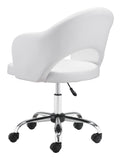 Zuo Modern Planner 100% Polyurethane, Plywood, Steel Modern Commercial Grade Office Chair White, Chrome 100% Polyurethane, Plywood, Steel