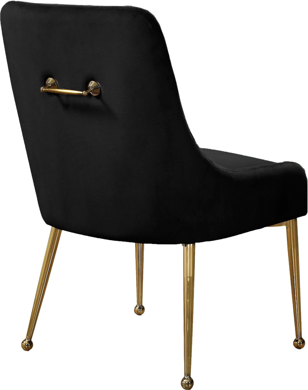 Owen Velvet / Engineered Wood / Foam Contemporary Black Velvet Dining Chair - 24" W x 21" D x 34.5" H