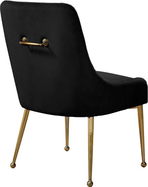 Owen Velvet / Engineered Wood / Foam Contemporary Black Velvet Dining Chair - 24" W x 21" D x 34.5" H