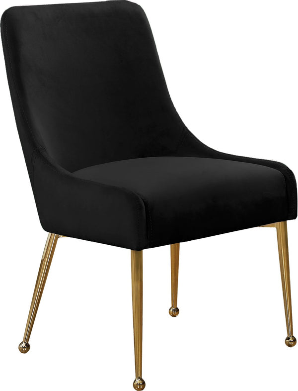 Owen Velvet / Engineered Wood / Foam Contemporary Black Velvet Dining Chair - 24" W x 21" D x 34.5" H