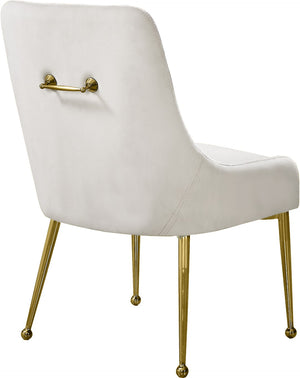 Owen Velvet / Engineered Wood / Foam Contemporary Cream Velvet Dining Chair - 24" W x 21" D x 34.5" H