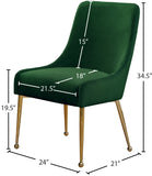 Owen Velvet / Engineered Wood / Foam Contemporary Green Velvet Dining Chair - 24" W x 21" D x 34.5" H