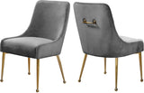 Owen Velvet / Engineered Wood / Foam Contemporary Grey Velvet Dining Chair - 24" W x 21" D x 34.5" H