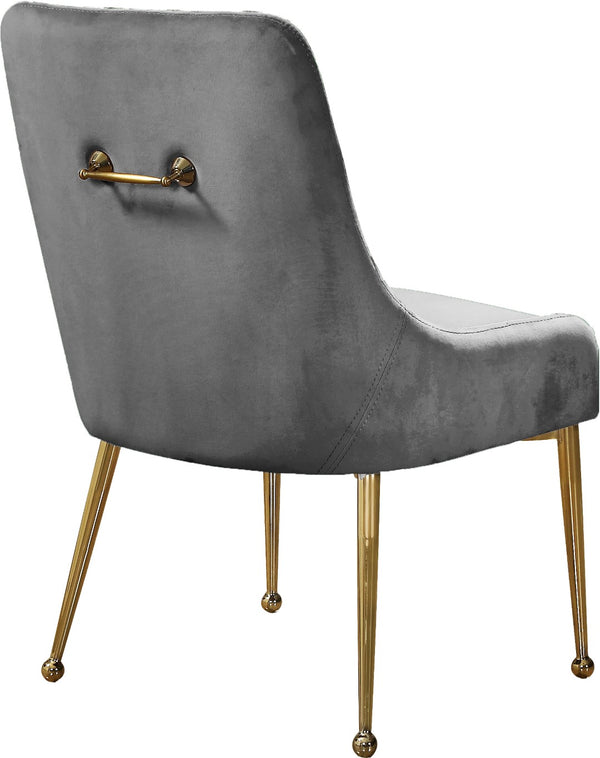 Owen Velvet / Engineered Wood / Foam Contemporary Grey Velvet Dining Chair - 24" W x 21" D x 34.5" H