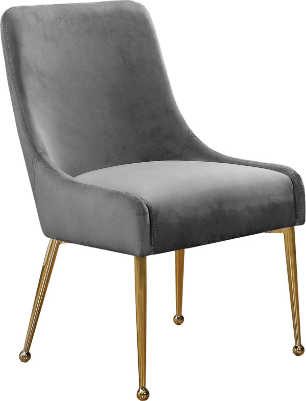 Owen Velvet / Engineered Wood / Foam Contemporary Grey Velvet Dining Chair - 24" W x 21" D x 34.5" H
