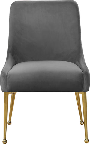 Owen Velvet / Engineered Wood / Foam Contemporary Grey Velvet Dining Chair - 24" W x 21" D x 34.5" H