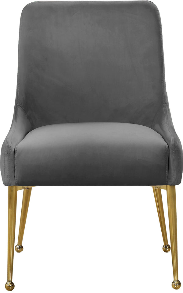 Owen Velvet / Engineered Wood / Foam Contemporary Grey Velvet Dining Chair - 24" W x 21" D x 34.5" H