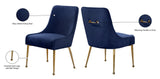 Owen Velvet / Engineered Wood / Foam Contemporary Navy Velvet Dining Chair - 24" W x 21" D x 34.5" H