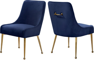 Owen Velvet / Engineered Wood / Foam Contemporary Navy Velvet Dining Chair - 24" W x 21" D x 34.5" H