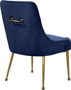 Owen Velvet / Engineered Wood / Foam Contemporary Navy Velvet Dining Chair - 24" W x 21" D x 34.5" H