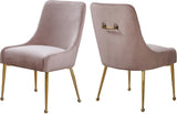Owen Velvet / Engineered Wood / Foam Contemporary Pink Velvet Dining Chair - 24" W x 21" D x 34.5" H