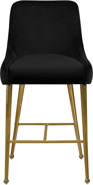 Owen Velvet / Engineered Wood / Foam Contemporary Black Velvet Stool - 23" W x 21" D x 40" H