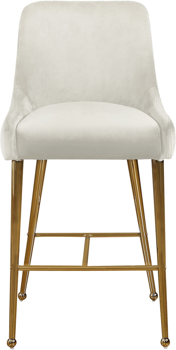Owen Velvet / Engineered Wood / Foam Contemporary Cream Velvet Stool - 23" W x 21" D x 40" H