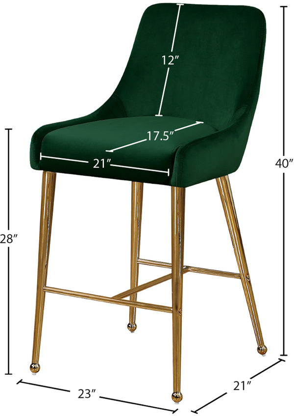 Owen Velvet / Engineered Wood / Foam Contemporary Green Velvet Stool - 23" W x 21" D x 40" H